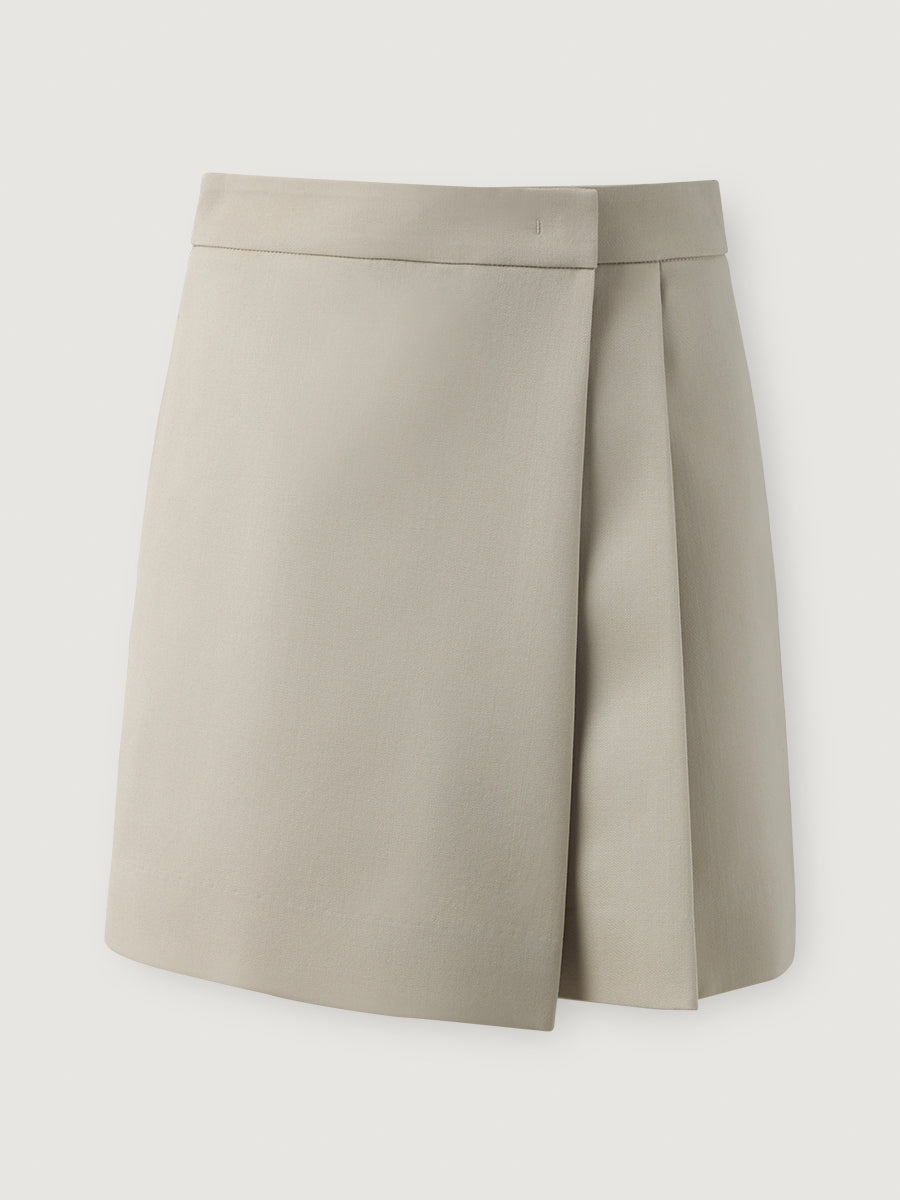 Wrap Pleat Skort _ Soft Sand Beige