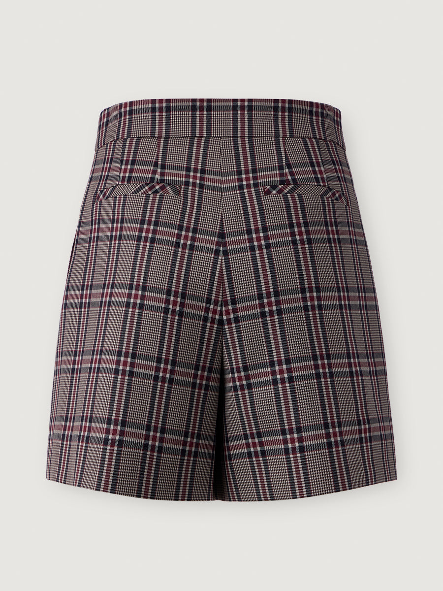 Plaid Wrap Skort _ Classic Glen Check