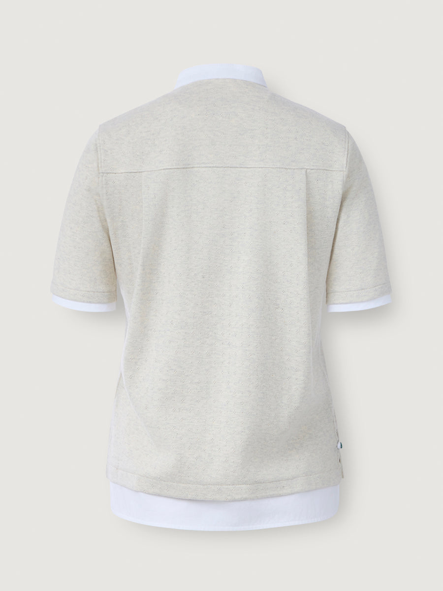 Pointelle Cotton Henley _ Oatmeal