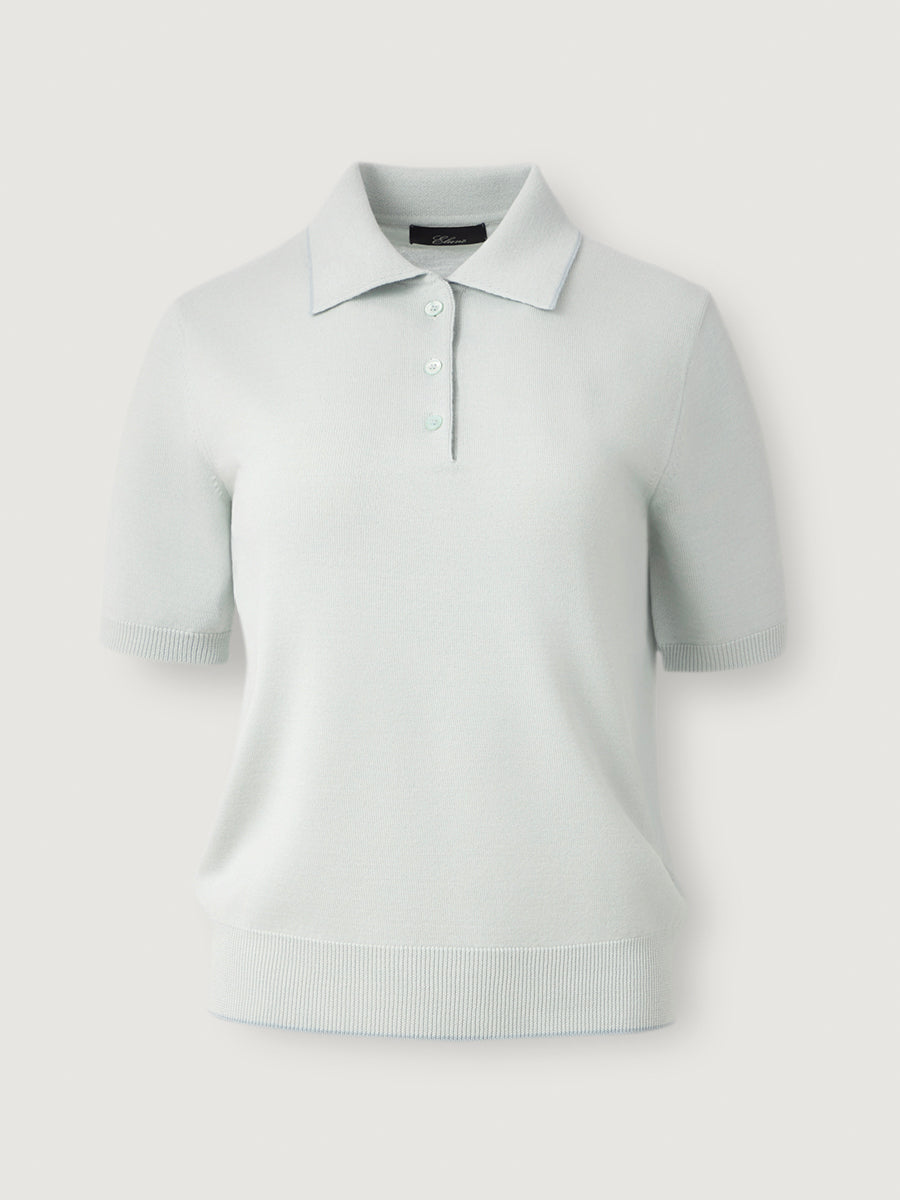 Classic Knit Polo _ Misty Sage