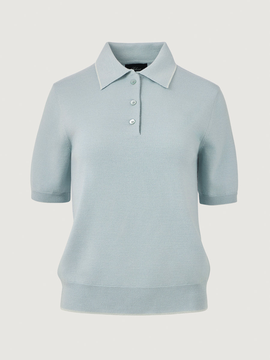 Classic Knit Polo _ Horizon Blue