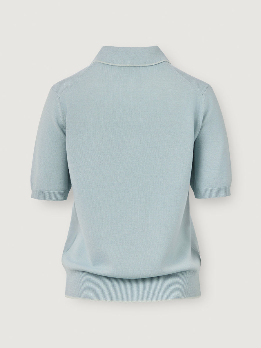 Classic Knit Polo _ Horizon Blue