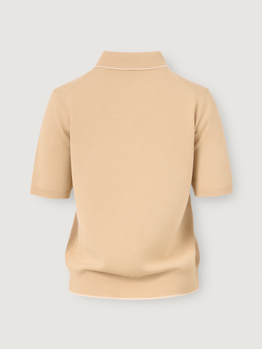 Classic Knit Polo _ Soft Camel