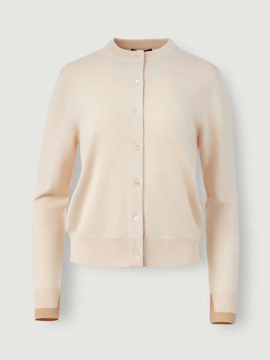 Classic Crewneck Cardigan _ Pale Nougat