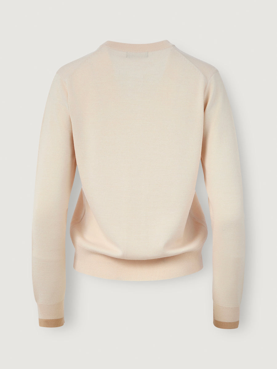 Classic Crewneck Cardigan _ Pale Nougat