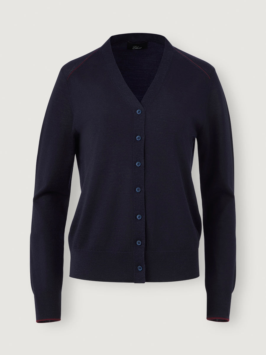 V-neck Cardigan _ Midnight Navy