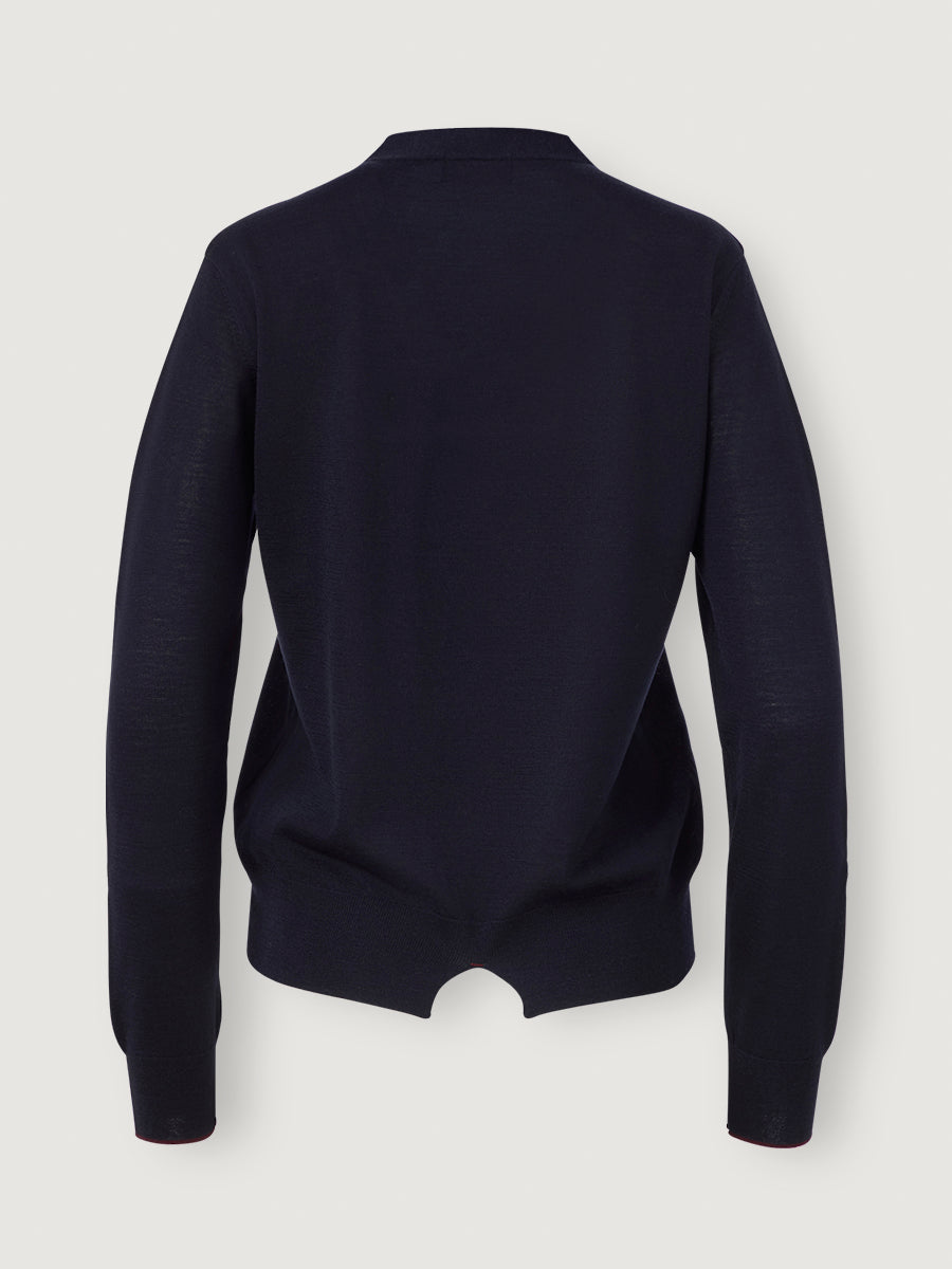 V-neck Cardigan _ Midnight Navy