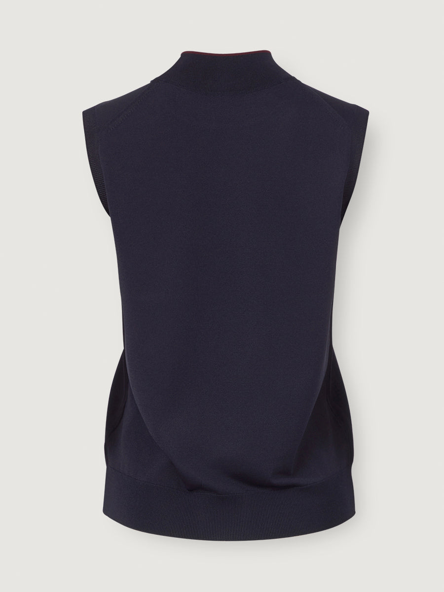 Mock-neck Vest _ Midnight Navy