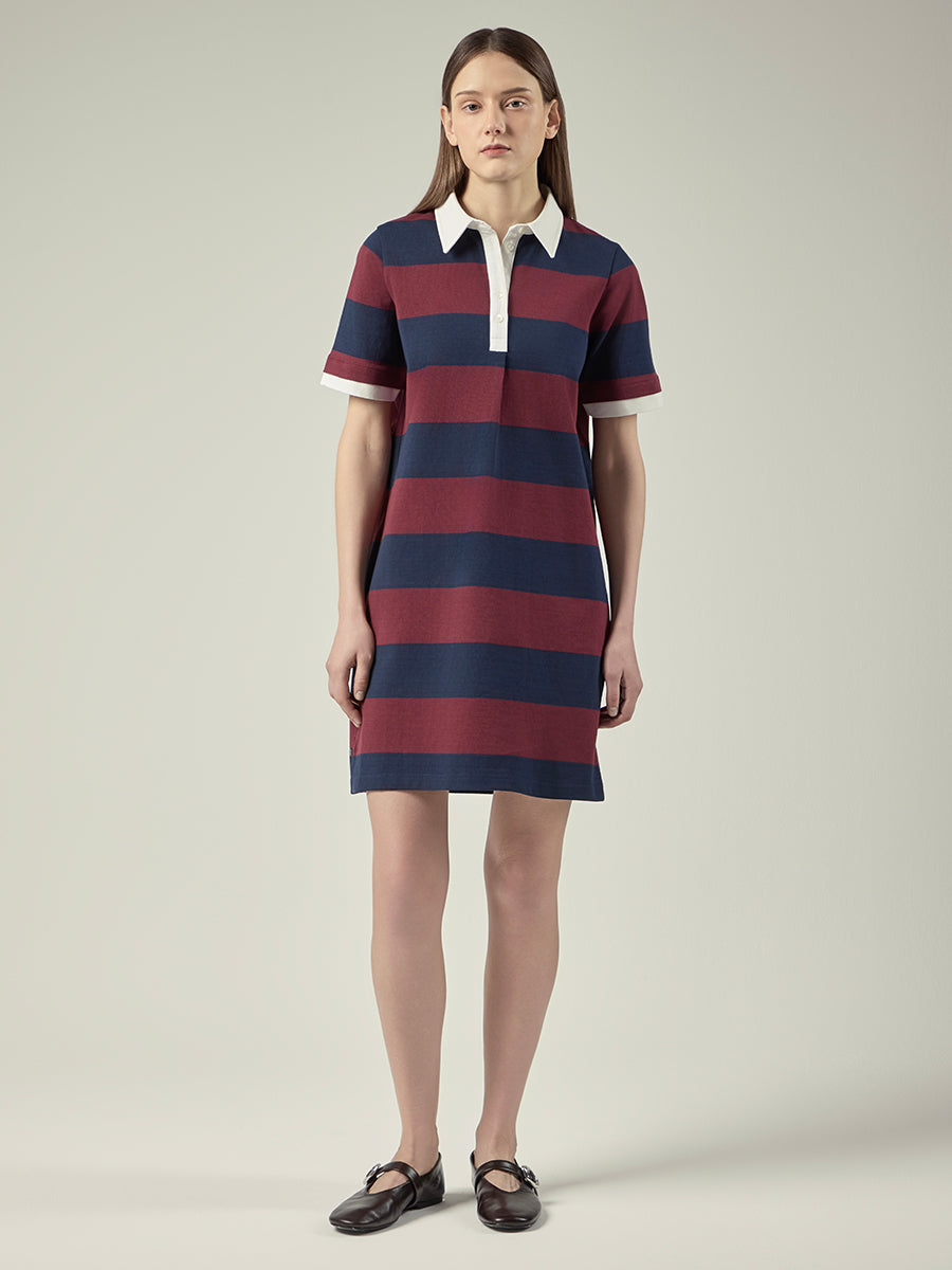 Rugby Dress _ Burgundy and Navy