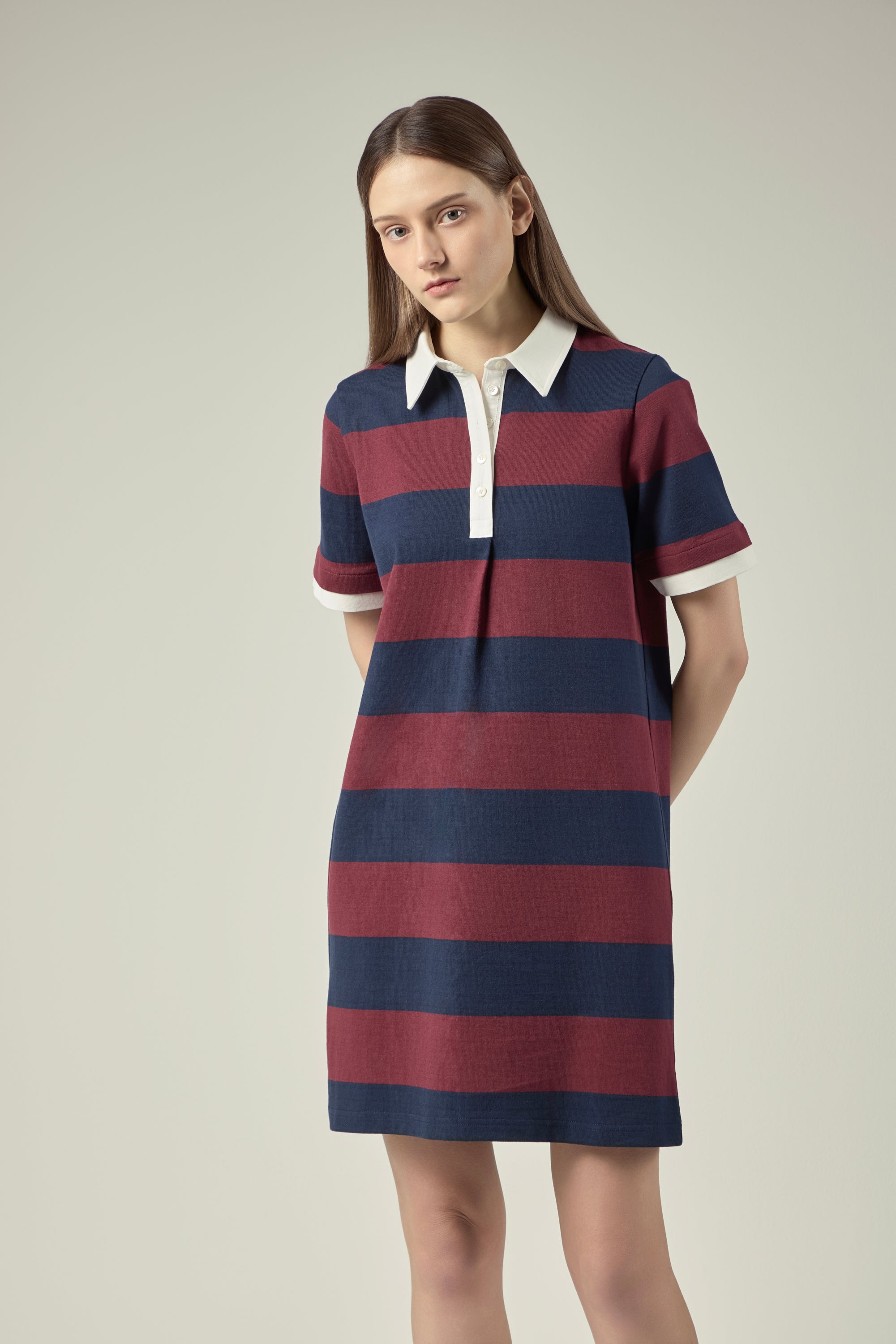 Rugby Dress _ Burgundy and Navy