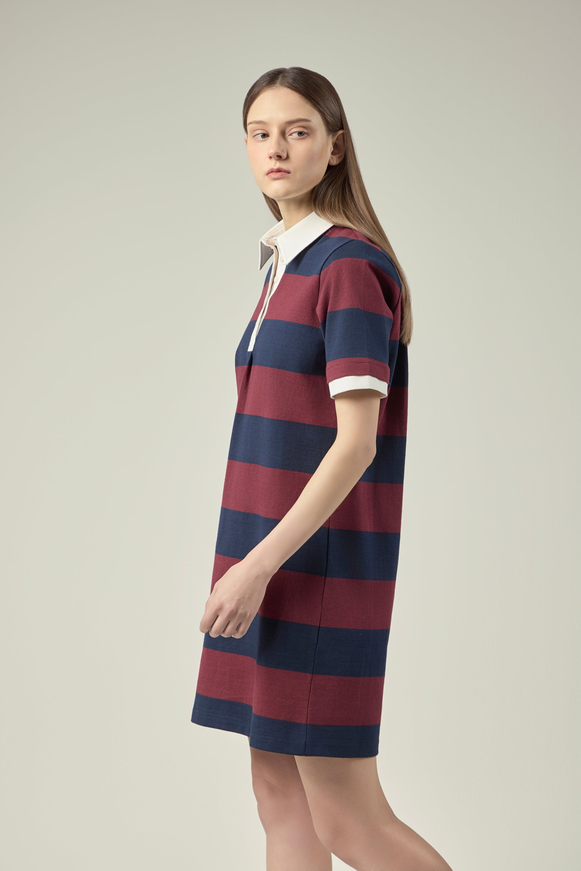 Rugby Dress _ Burgundy and Navy