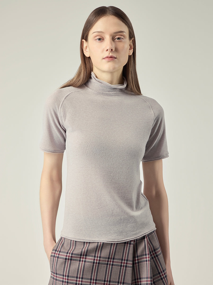 Soft High-neck _ Muted Taupe