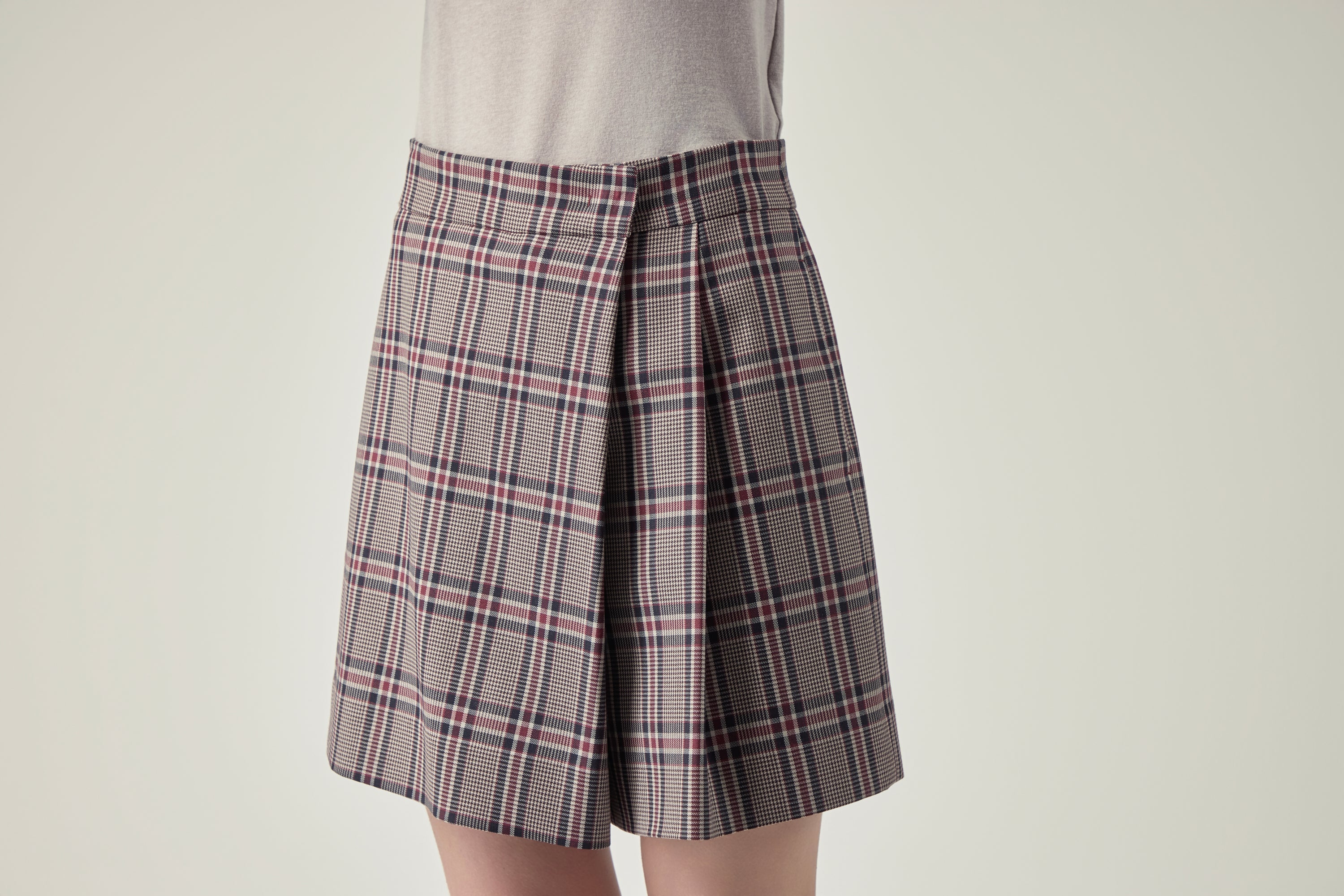 Plaid Wrap Skort _ Classic Glen Check