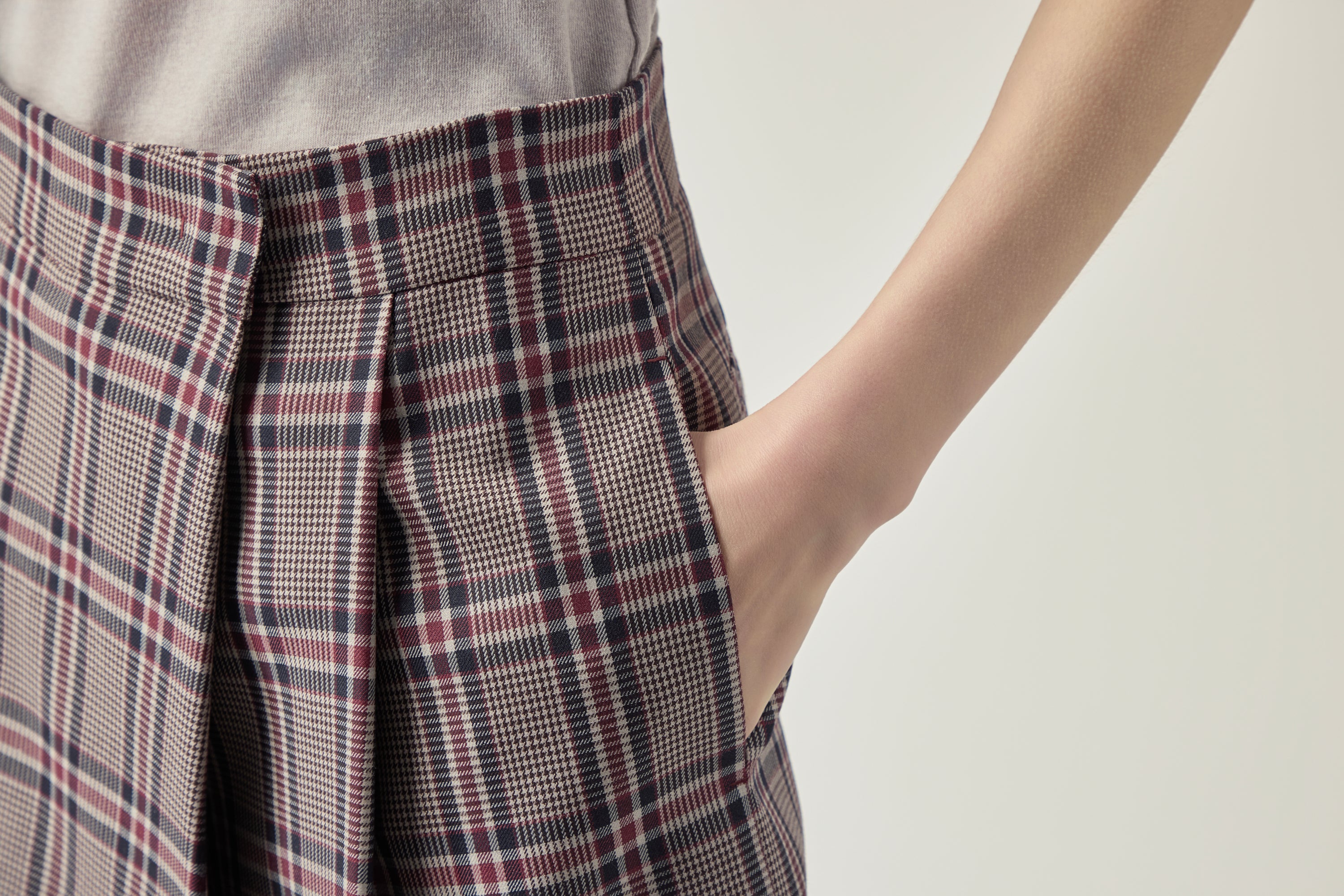 Plaid Wrap Skort _ Classic Glen Check