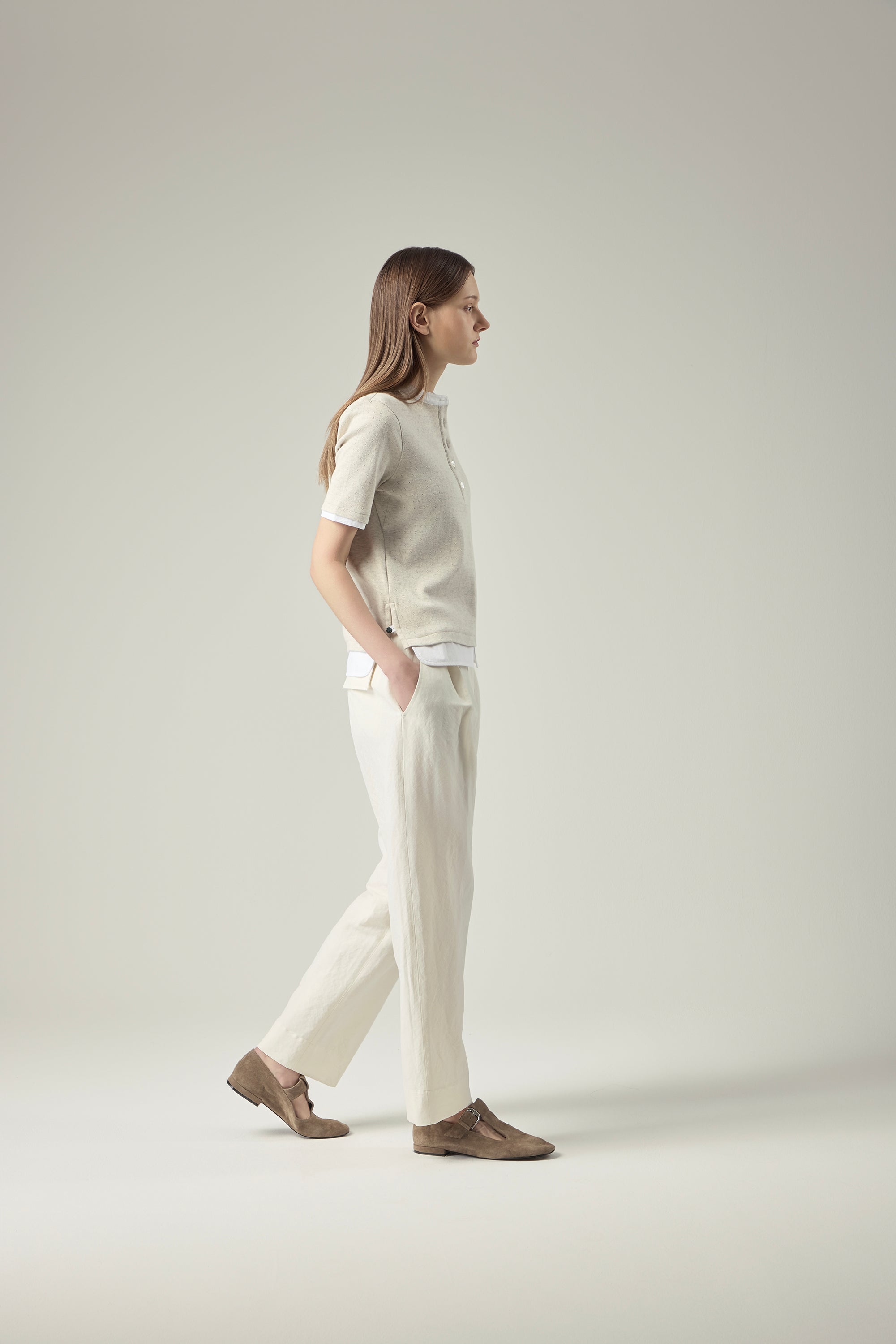 Soft Band Pants _ Warm Ivory