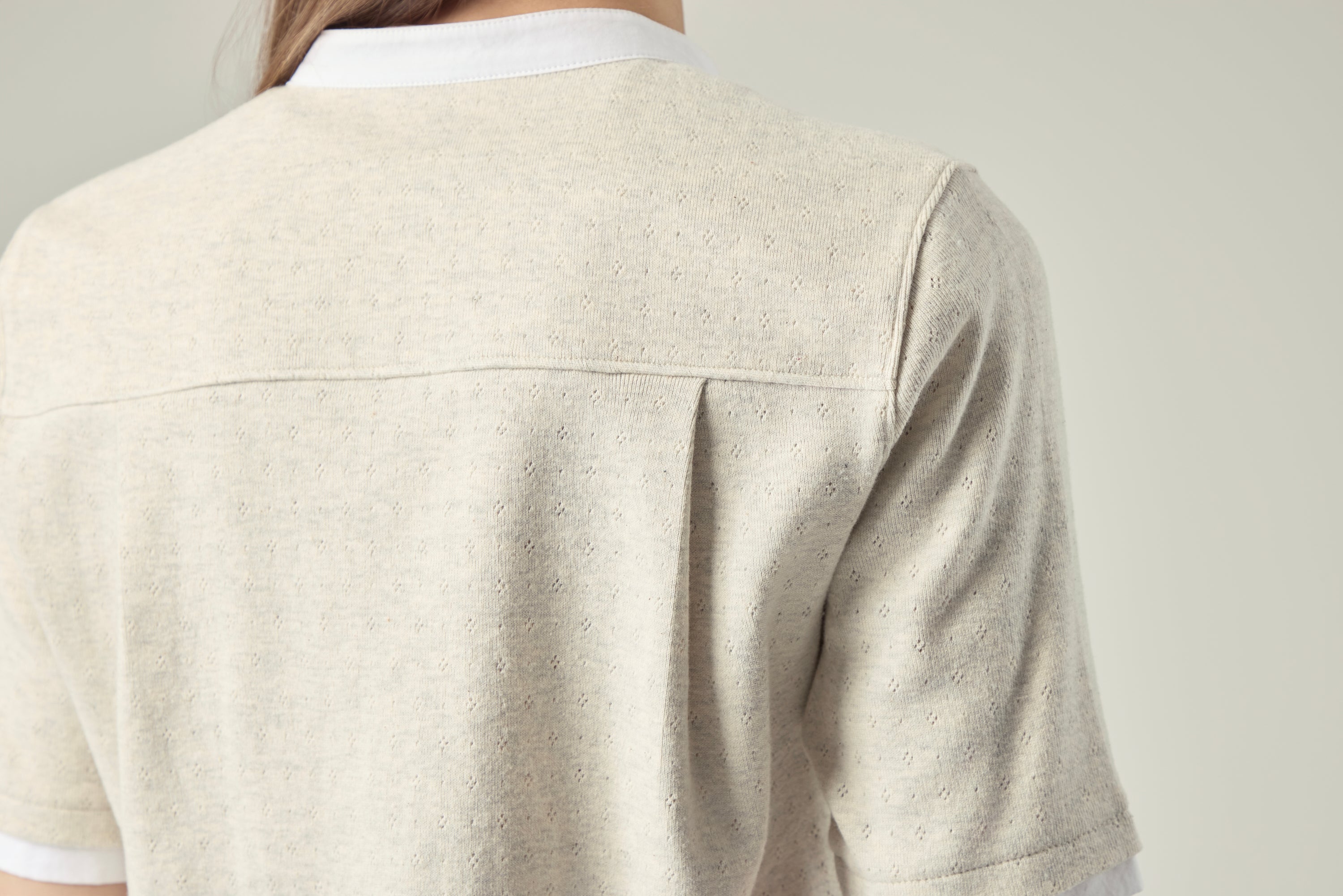 Pointelle Cotton Henley _ Oatmeal