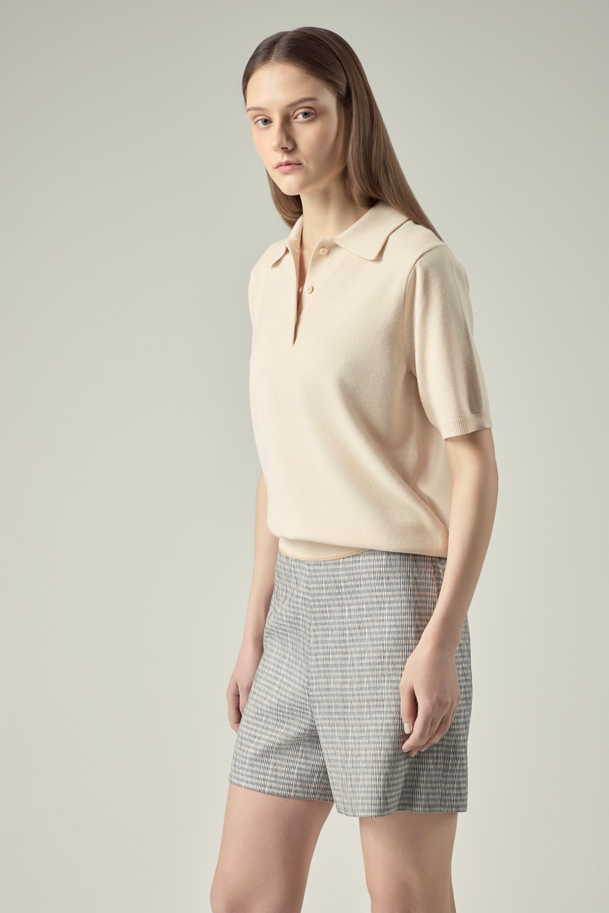 Classic Knit Polo _ Pale Nougat