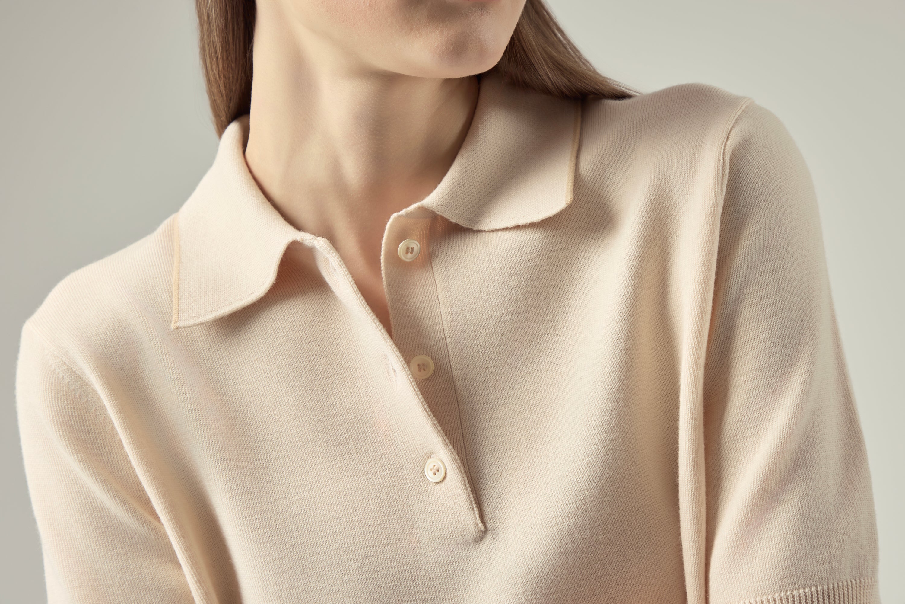 Classic Knit Polo _ Pale Nougat