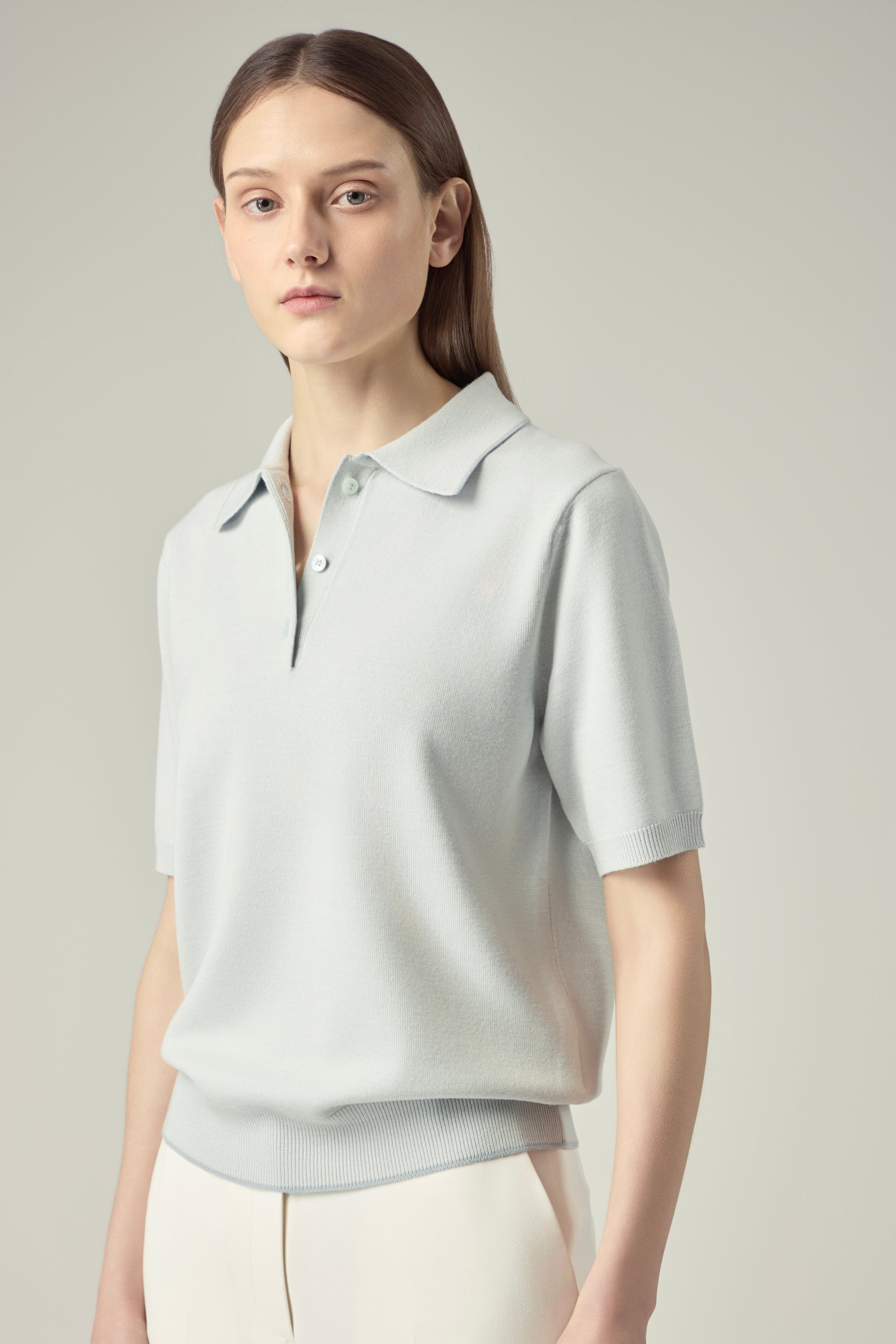 Classic Knit Polo _ Misty Sage