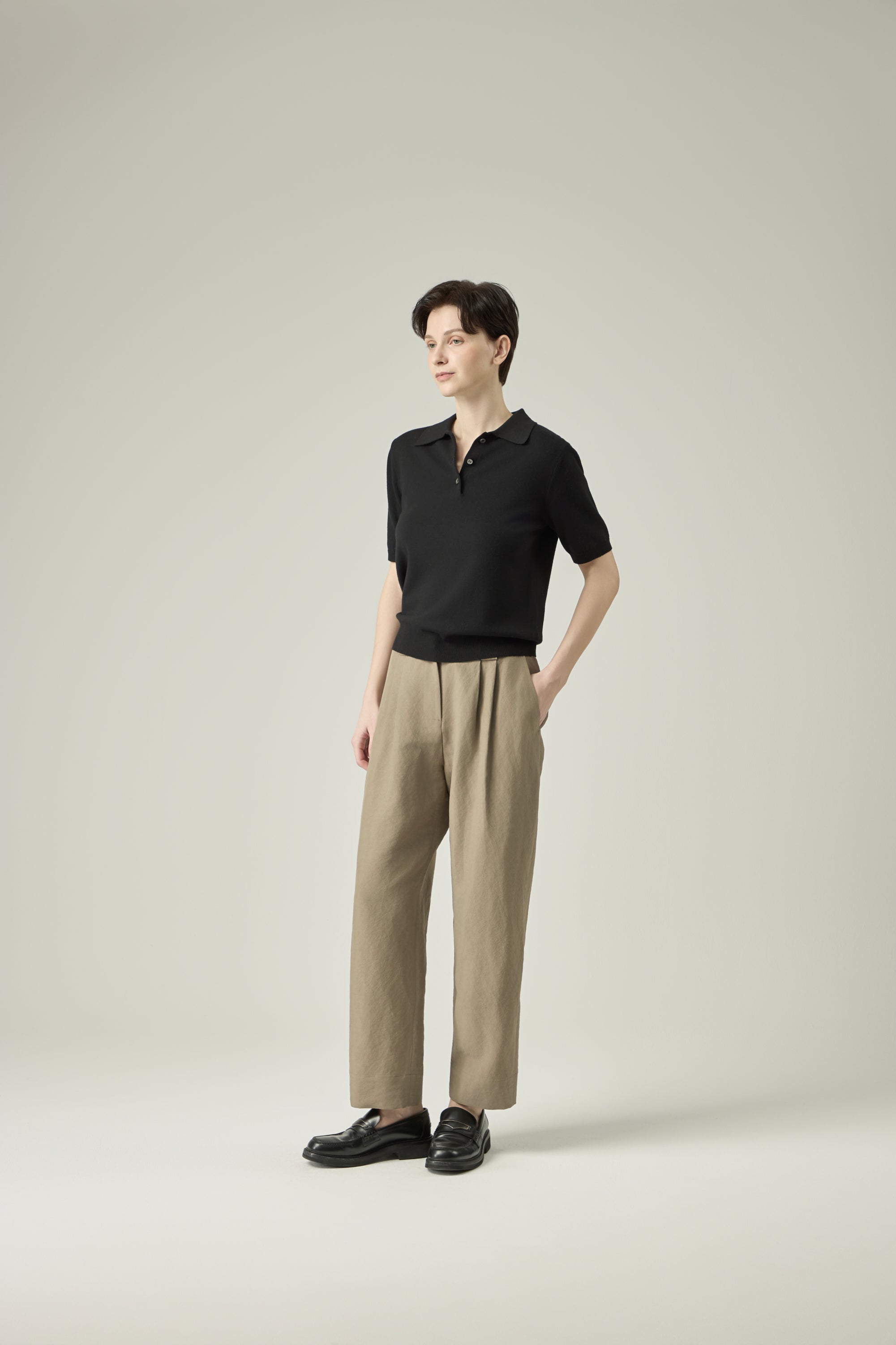 Soft Band Pants _ Olive Beige