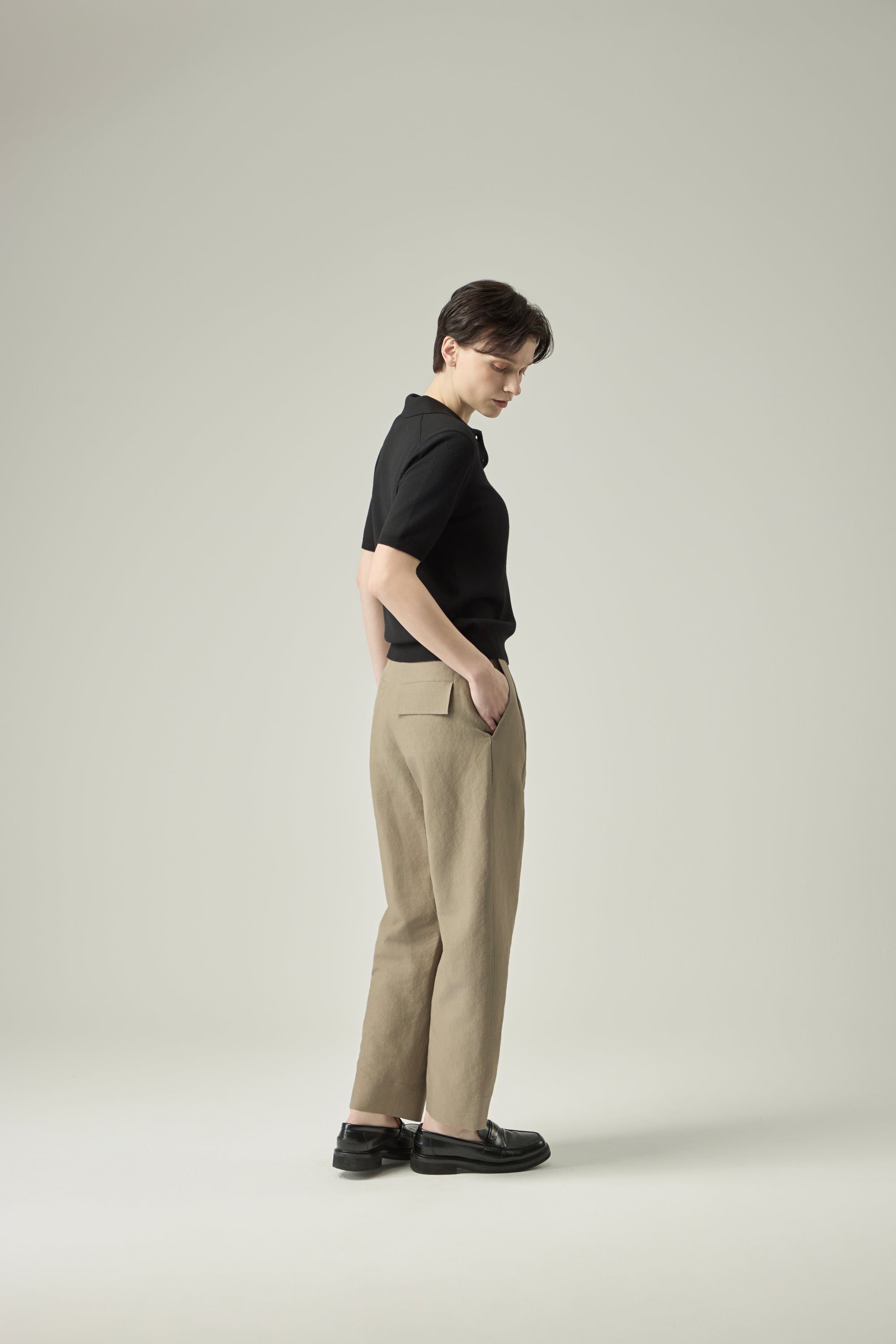 Soft Band Pants _ Olive Beige