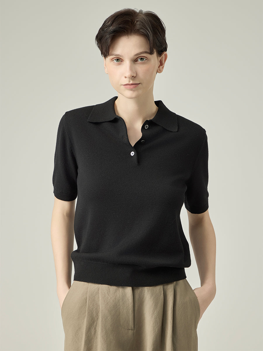 Classic Knit Polo _ Black