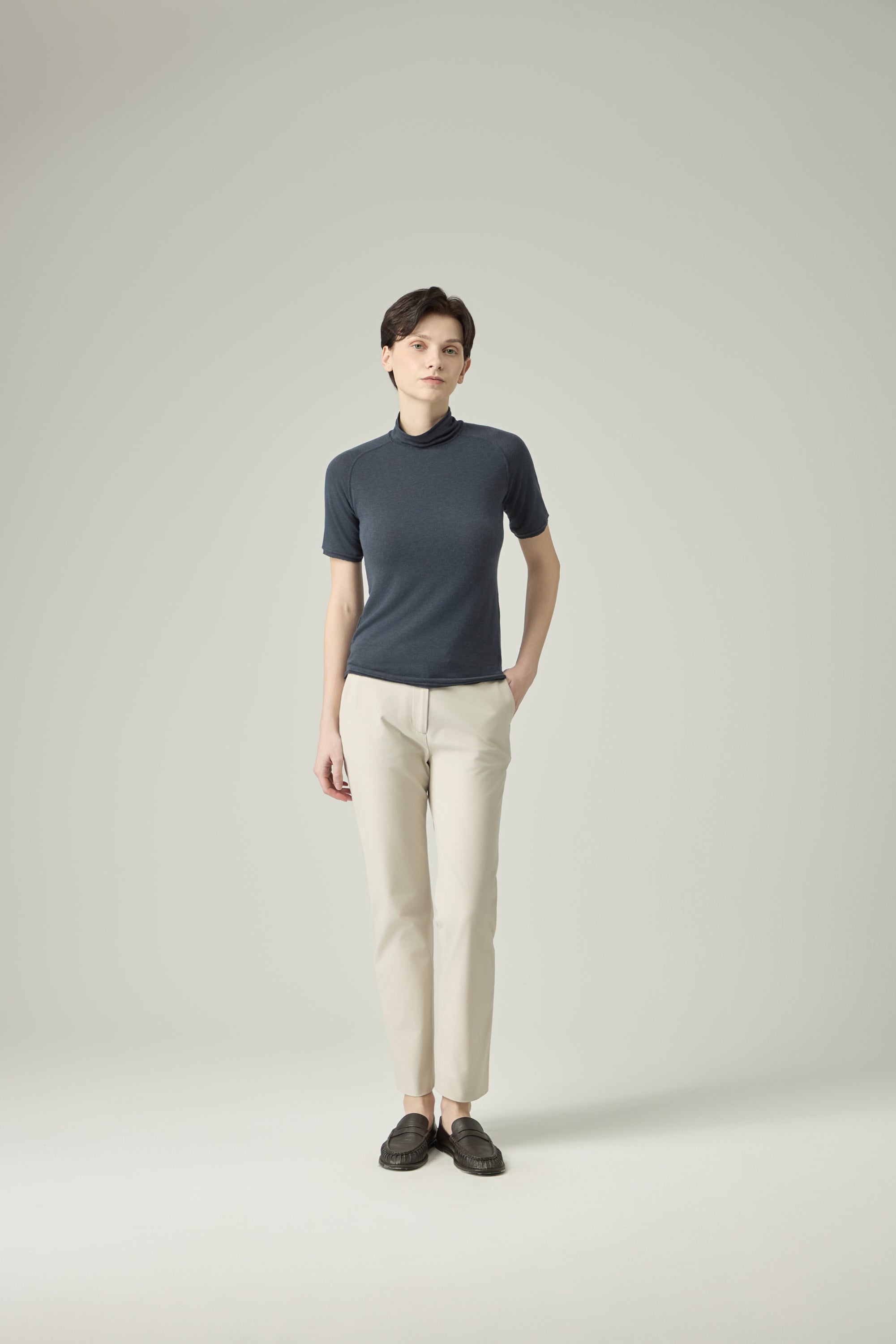 Soft High-neck _ Shadow Navy