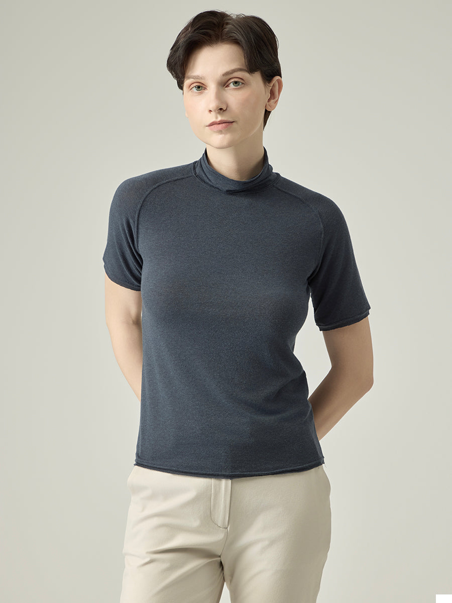 Soft High-neck _ Shadow Navy