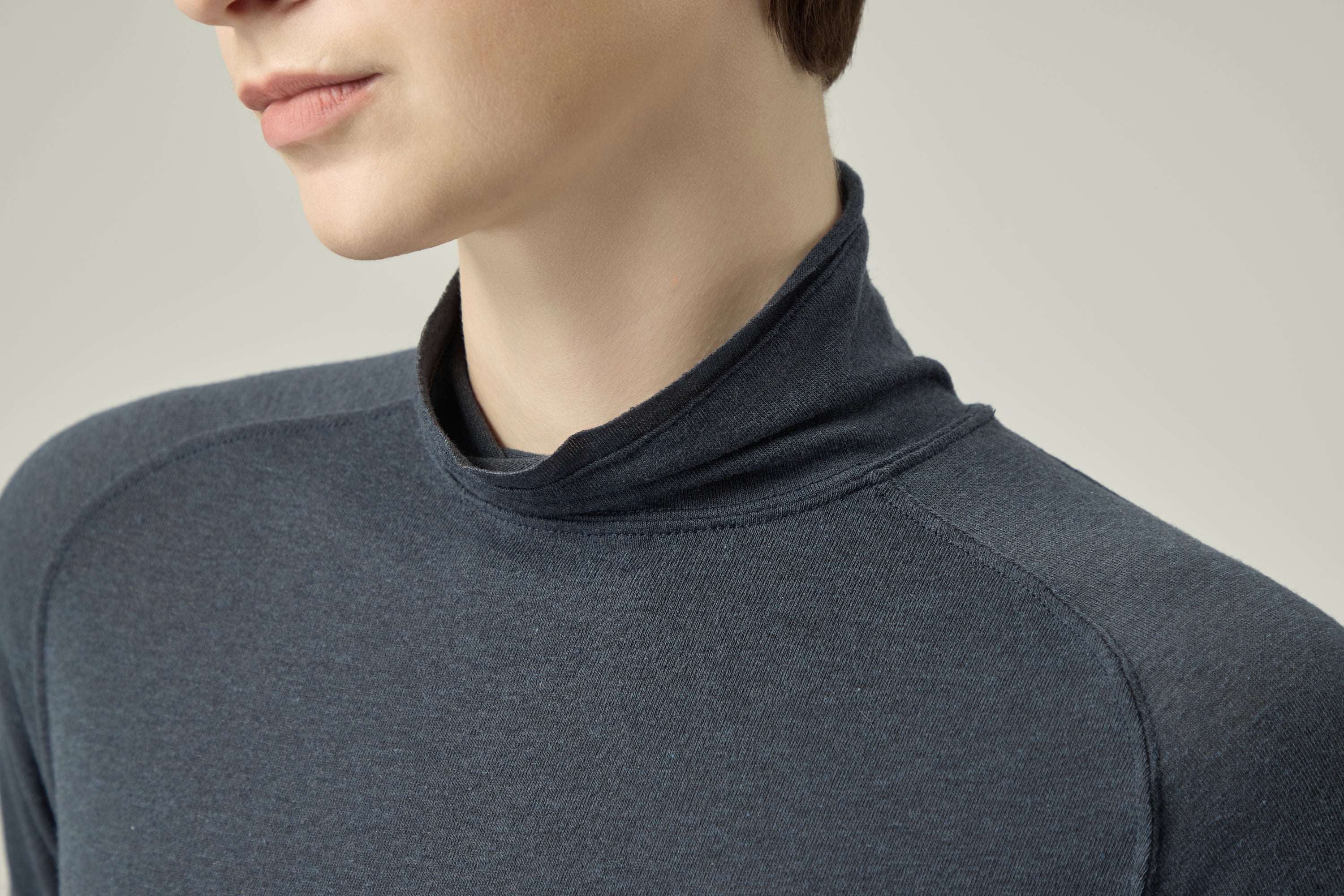 Soft High-neck _ Shadow Navy