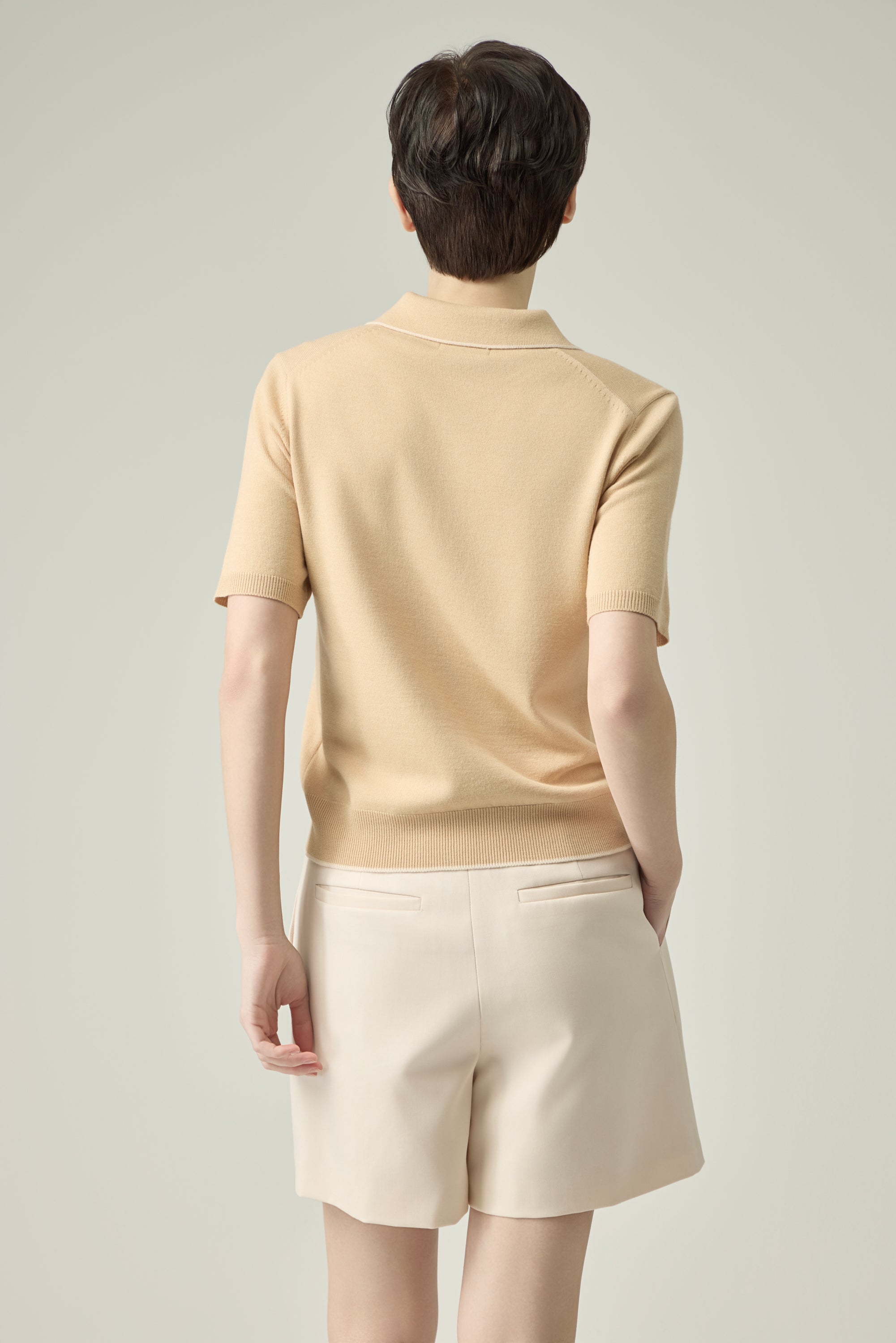 Classic Knit Polo _ Soft Camel