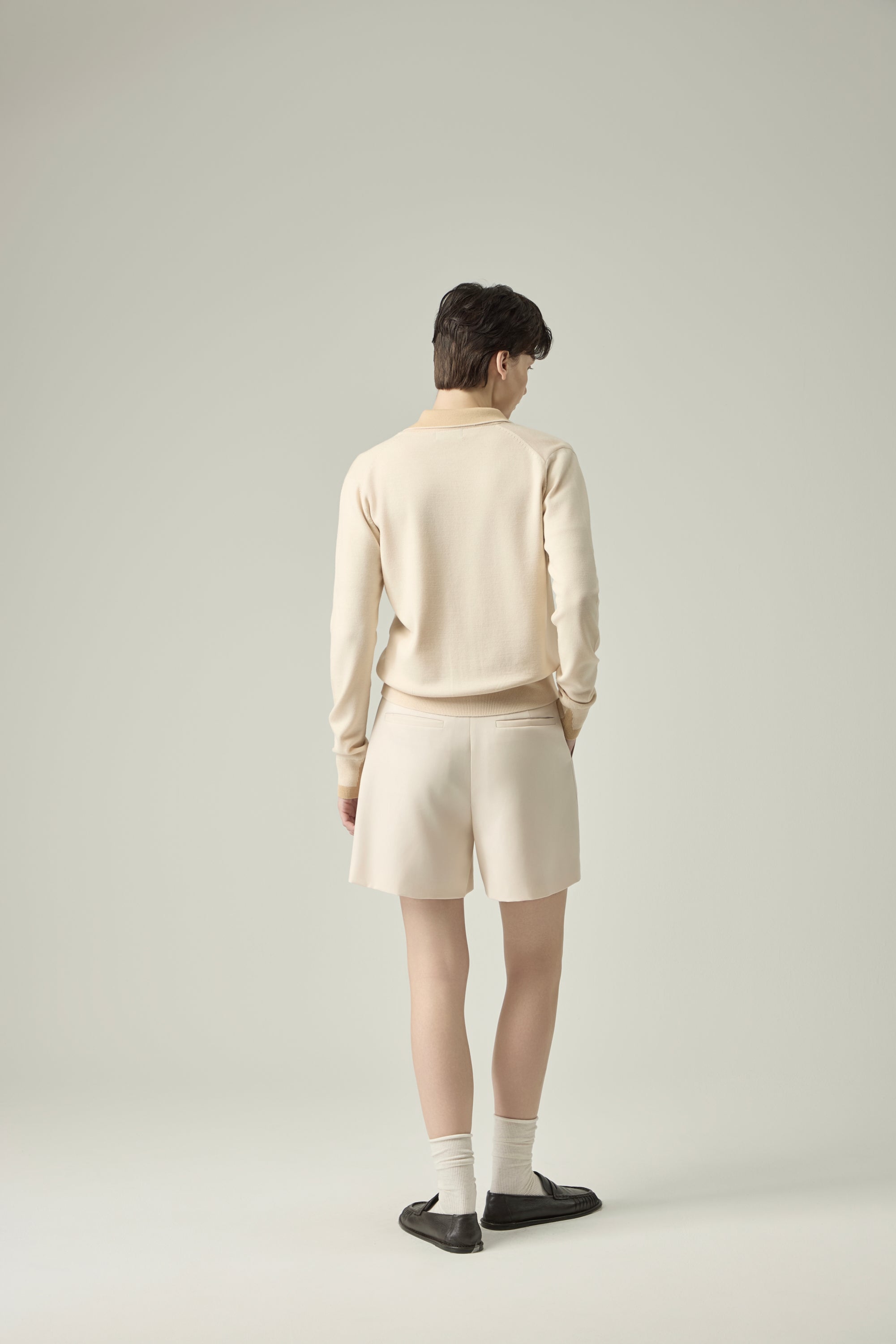 Classic Crewneck Cardigan _ Pale Nougat