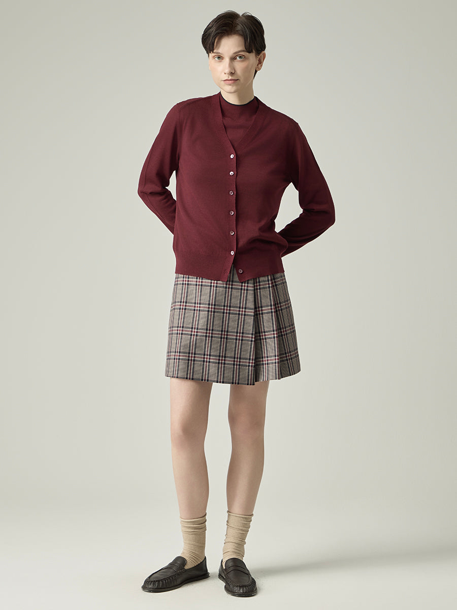 Plaid Wrap Skort _ Classic Glen Check