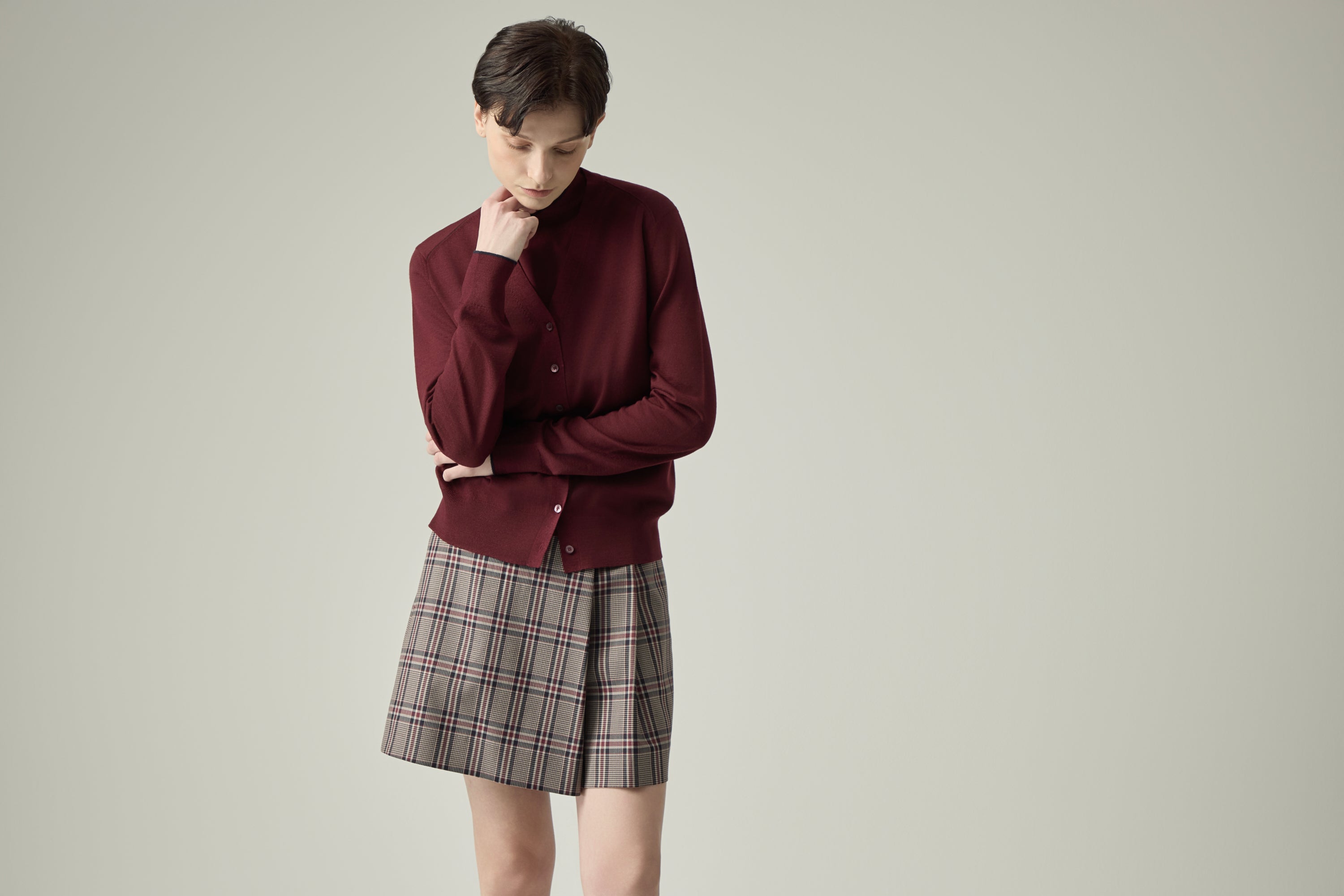 Plaid Wrap Skort _ Classic Glen Check