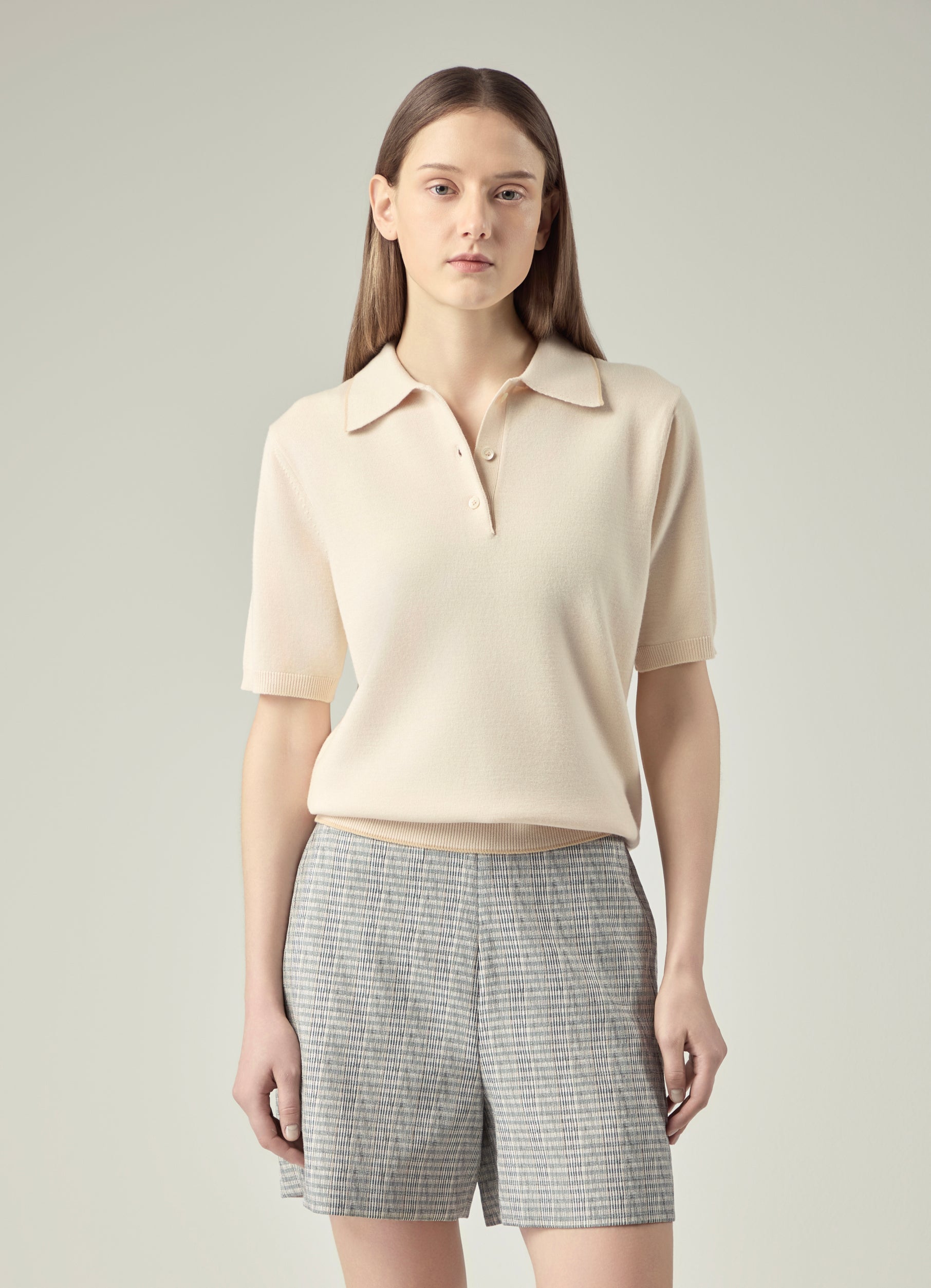 Classic Knit Polo _ Pale Nougat